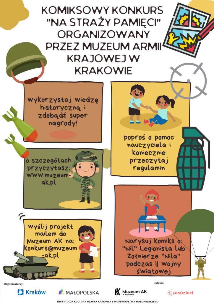 Konkurs komiksowy „Na straży pamięci” - Muzeum Armii Krajowej w Krakowie plakat